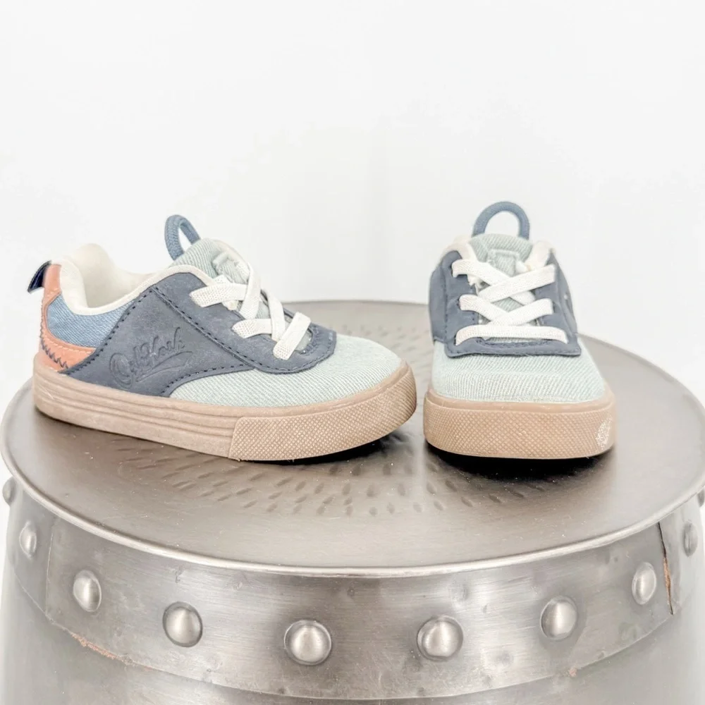 OshKosh B'gosh Blue and Tan Sneakers with Retro Design